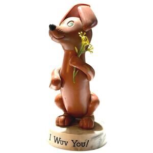 Vintage 1971 Dakin Goofy Grams Dachshund Weenie I Wuv You Figurine Hong Kong